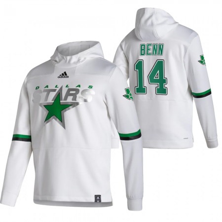 Mænd Dallas Stars Jamie Benn 14 2020-21 Reverse Retro Pullover Hooded Sweatshirt